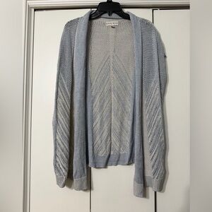 Knox Rose Light Gray Blue Open-Front Short Sleeve Cardigan